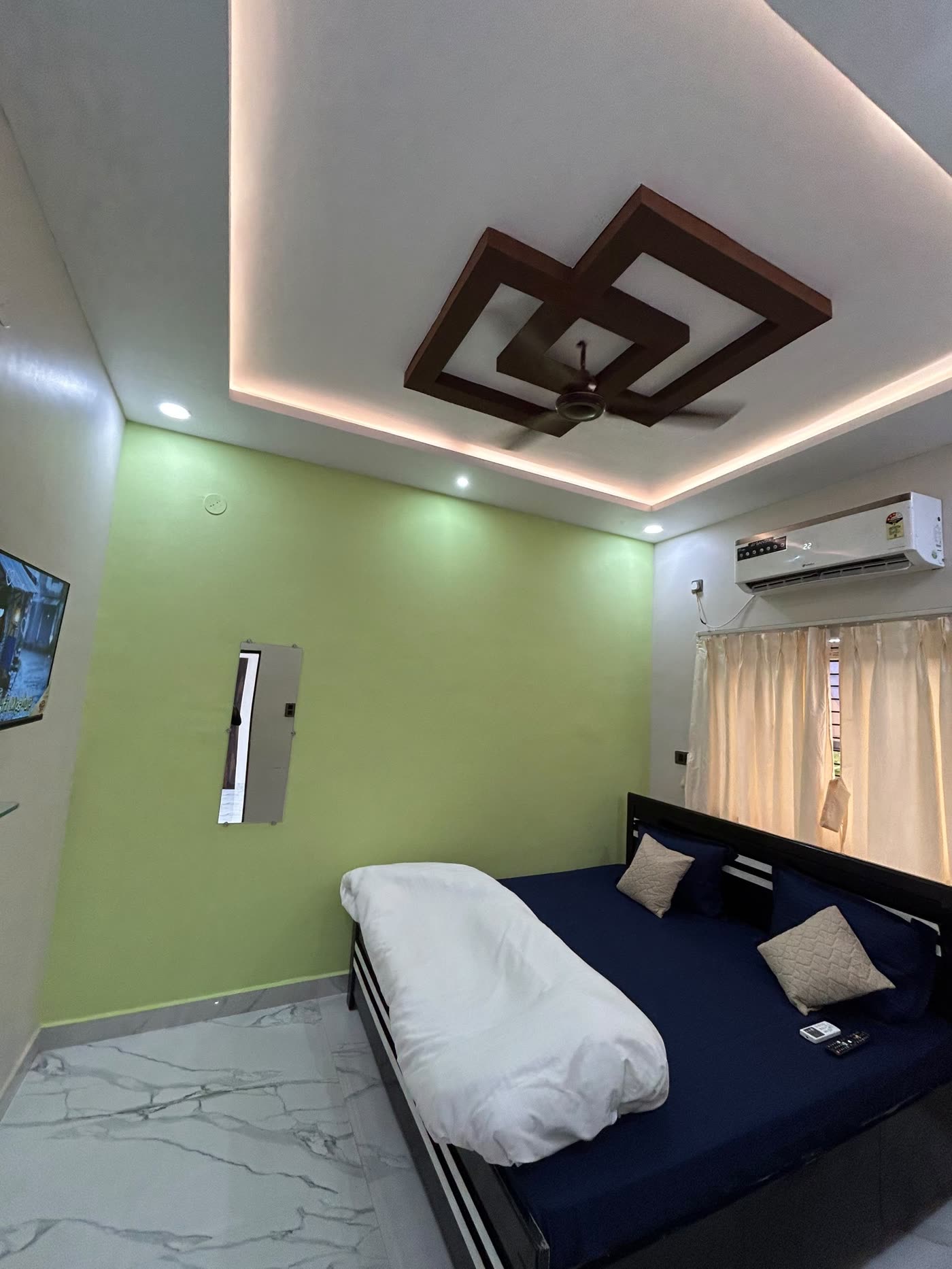 Premium room with navy bedding